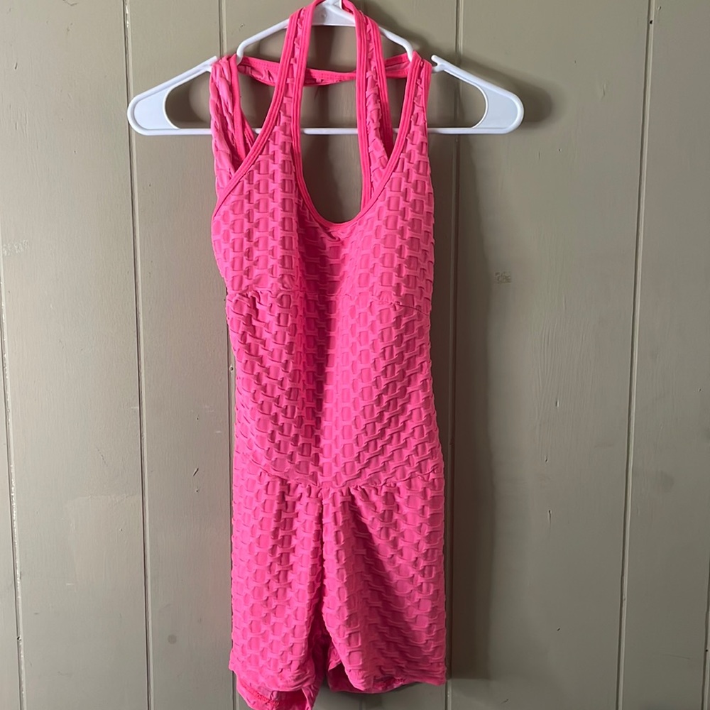 Pink Stretch fabric romper